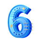 千库网_蓝色立体C4D6倒计时数字_元素编号13357965