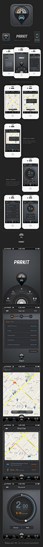 Parkit - iphone UX / UI design by Fei Chang  via Behance *** #iphone #app #gui #ui