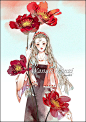 少女 花 插画系列_By_wanan婉子