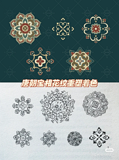 泥人比采集到植物类纹样