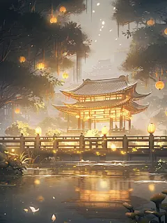 AI古风亭台楼阁建筑场景图集 影视游戏概念设定素材 背景插画设计-淘宝网-花瓣网