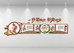 珍惜粮食食堂文化墙