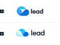 Lead.com Logo brand branding arrow blue crm email cloud logo lead