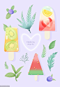 水果植物新鲜营养果汁卡通设计海报