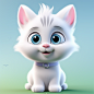 style like Pixar anime and 3d animation and anime on white background, front，closeup a cute kitty