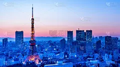 黄昏时分的东京塔，日本的地标_5710572569