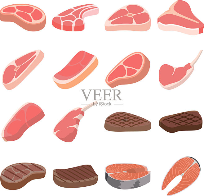 牛排图标设置平风格图标素材