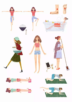 微笑改变世界采集到插画-flat人物设定-面造型