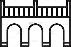bridges line icon template black color editable