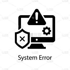 系统错误矢量固体图标设计插图。Web和移动应用程序符号在白色背景EPS 10文件