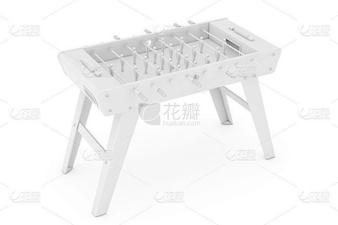 足球桌上的足球游戏在粘土风格。3d渲染