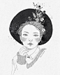 밤하늘 소녀 #02 by 키큰나무 on Grafolio : 밤하늘 소녀 #02 종이에 연필, 포토샵  http://park2179.blog.me