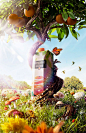 有机橙汁PS创意合成广告设计欣赏，来源自黄蜂网http://woofeng.cn/
