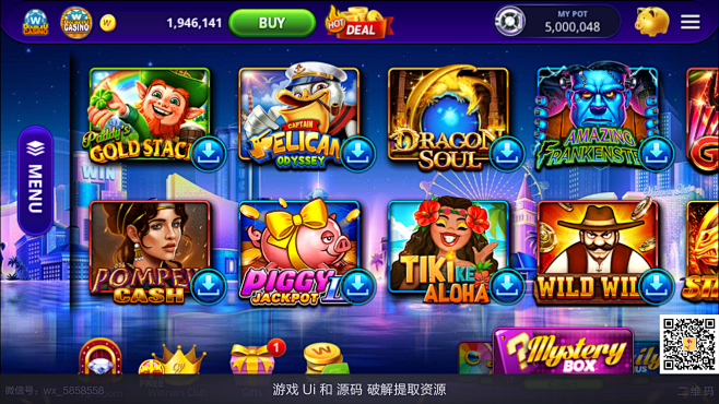 欧美风 棋牌类游戏大厅 主界面 图标 U...