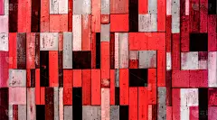 红色和深红色调木片垂直