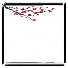手绘古风梅花边框免扣素材高清模板免费下载-趣麦麦图