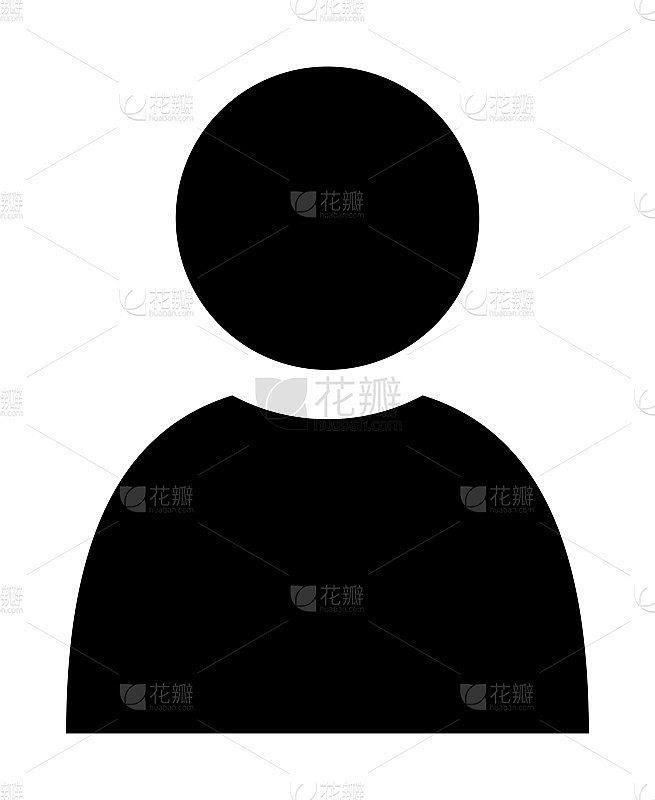 人类剪影孤立矢量图标。