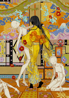 散点点采集到插画