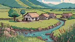 治愈系乡村田野插画～电脑壁纸版 - 小红书