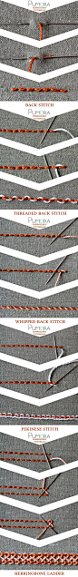 embroidery tutorials: backstitch with variations bordado, ricamo, broderie, sticken: #布艺#
