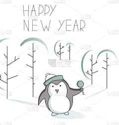 可爱的,非凡的,贺卡,动画片,节日,野生动物,羊毛帽,模板,问候,站