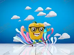 C4D模型卡通角色 【酷图网】C4D模型,卡通,人,人物,人像,公仔,小清新,C4D,模型,角色,夏日,吉祥物,快乐,运动,青椒,创意