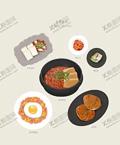 扁平化食物 【酷图网】食物,早餐,简餐,手绘,寿司,三文鱼,生鱼片,荷包蛋,三明治,牛排,盖浇饭,炒饭,石锅饭,金针菇肥牛,肥牛,扁平风,卡通