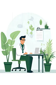 医疗医学医院扁平风插画