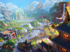 飘过一只羊驼采集到B-背景Q版