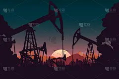 技术,矢量,商务,概念,石油工业,平衡折角灯,传单,日出,剪影