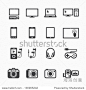 Electronic Devices Icons with White Background