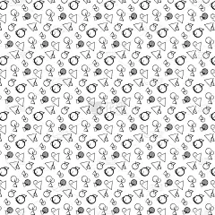 抽象包豪斯几何装饰，无缝图案印刷在纺织品、背景、壁纸上