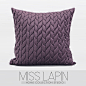 MISS LAPIN简约现代样板房/沙发床头抱枕/紫色麻花辫立体绗棉方枕-淘宝网