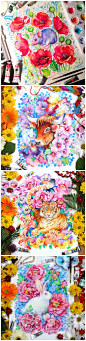 歪国插画师Anna Bucciarelli用水彩画出了中国的十二生肖，每一个生肖还有与它相匹配的花朵
