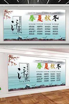 汗蒸房春夏秋冬展板