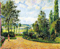 印象派画家卡米耶·毕沙罗油画风景作品《花园小道》
