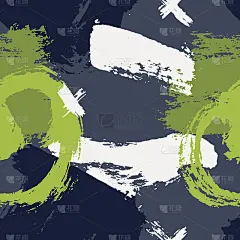 时髦的无缝墙纸与手绘刷。