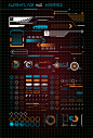 HUD UI for business app. Futuristic user interface.