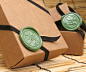 Wedding Favor Box, Kraft Spuare Gift Box with Elastic Band Wedding Monogram Wax Seal Ornament Set of 60