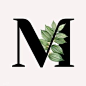 其中包括图片：Download premium psd / image of Botanical capital letter M illustration by Aum about letter m, alphabet, beautiful, black, and botanical 584780