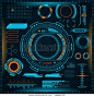 futuristic virtual graphic interface hud elements set