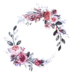 手绘水彩花环PNG