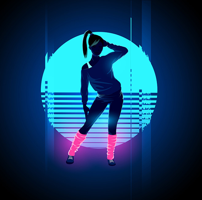 创意时尚流体音乐派对荧光电音艺术蒸汽波海...