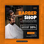 barber wall poster flyer social media post or Instagram banner template
