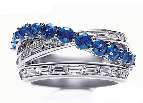 harrywinstonriver系列蓝宝石钻戒