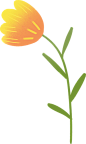 儿童节小朋友浇花橙绿色扁平完整插画-花朵