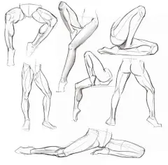 人体线稿参考，肢体绘制素材收藏插画图片壁纸