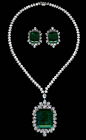 Chatila's - Emerald & Diamonds Necklace & Earrings: 