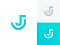 Jump Living Logo Grid co living technology colorful letter logo lettermark blue green branding mark symbol minimalist elegant modern gradient monogram jump living letter j logo process grid construction logo design logo