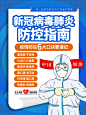 简约手绘医护人员比心新冠病毒肺炎疫情防控指南海报